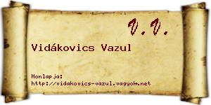 Vidákovics Vazul névjegykártya